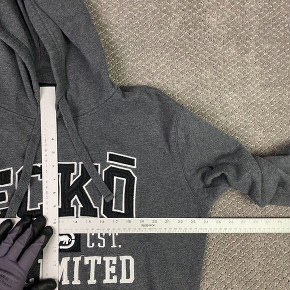 Y2K Ecko Unltd Hoodie Men's Large Fits like Medium Gray Vintage - Picture 7 of 9
